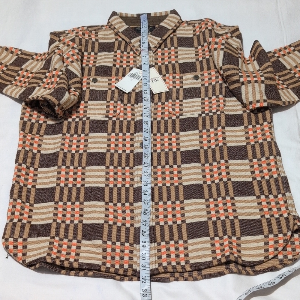 Ralph Lauren Double RL Brown and Tan Casual Button Down Shirt - Picture 7 of 14